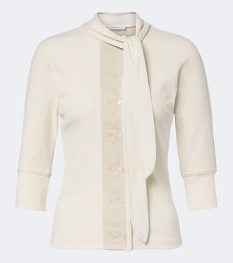 Christophe Lemaire RIbbed-knit cotton and linen top