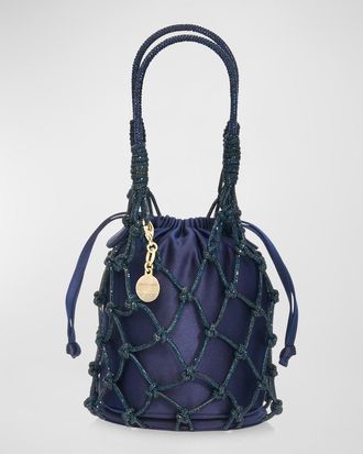 Judith Leiber Sparkle Crystal Net Top-Handle Bag