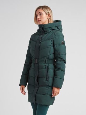 JACK1T Diamond Belted Hooded Down Coat in Emerald at Nordstrom, Size X-Small