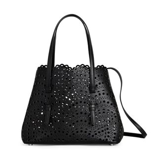 Alaia Mina 25 Tote - female - Ala&iuml;a - Shopping Bags - Black - ONE SIZE - Bags
