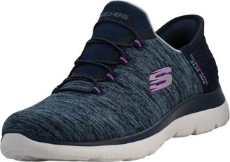 Skechers Womens Hands Free Slip Ins Summits Dazzling Haze Sneaker, Navy, 5 UK