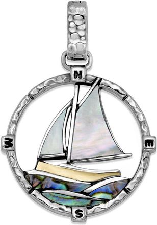 Samuel B. 18K & Silver Pearl Sail Boat Pendant