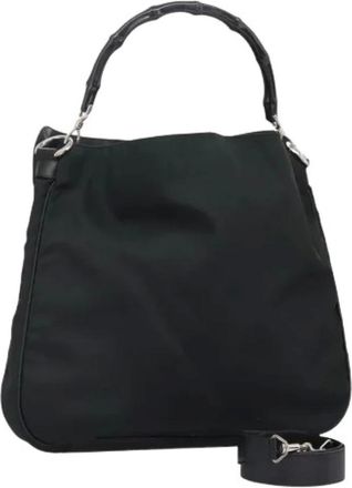 Gucci Pre-owned Handbags, female, Black, Size: ONE SIZE Pre-owned Vintage Nylon Hand Bag