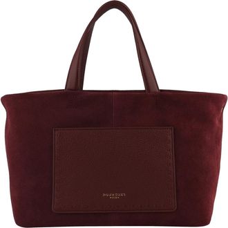 Pourchet Tassen, Dames, Rood, ONE Size, Leer, Cassis Daim Tote