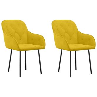 vidaXL Sillas De Comedor 2 Unidades Terciopelo Amarillo Vidaxl