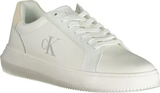 Calvin Klein Logo-Embroidered Leather & Polyurethane Sneakers - White