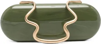 Cult Gaia Ilaria Marble-effect Sculptural Clutch Bag