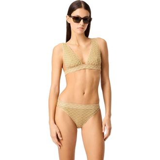 Missoni Bralette Bikini In Lam&eacute; Viscose With Raschel Workmanship in Gold at Nordstrom, Size 40 It