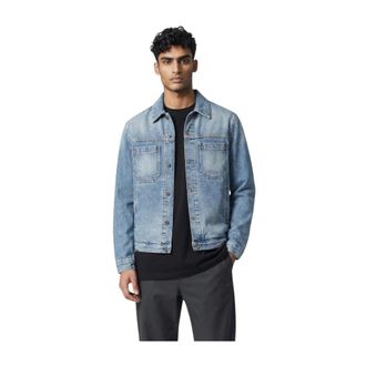 Off-white Denim Jackets, male, Blue, Size: L Denim Jacket