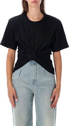 Magda Butrym Draped Short-Sleeve T-Shirt With Central Knot