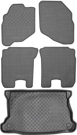 OEM Juego De Alfombrillas De Goma Para Coche Y Alfombrilla Para Maletero Para Honda Jazz I Hatchback (2002-2008)