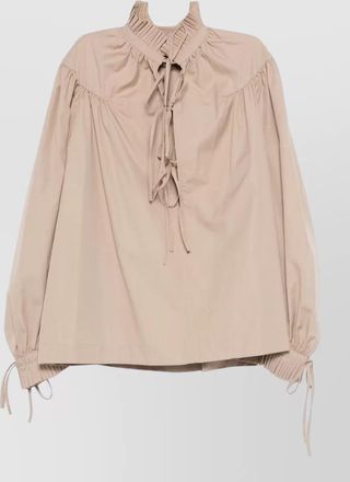 Dries Van Noten silk top long sleeves tie neck