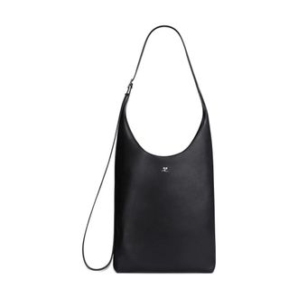 Courr&egrave;ges Shoulder Bags, female, Black, Size: ONE SIZE Large Melt Leather Tote