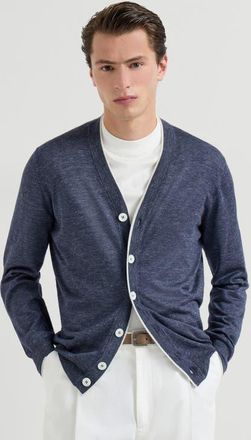 Brunello Cucinelli Lightweight cardigan in Avio Blue at Nordstrom, Size 48 It