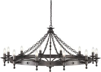 Netlighting Warwick 12 Light Pendant Chandelier Graphite Black