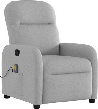 vidaXL Sillón de masaje reclinable de tela gris nube Vidaxl