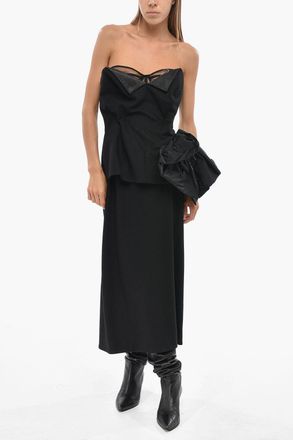 Maison Margiela MM0 Virgin Wool Fitted Dress with Bodice and Sweetheart Neckline Maison Margiela