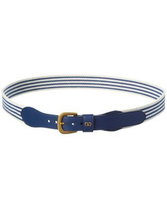 Valentino Vlogo Signature Ribbon & Leather Belt