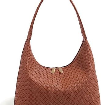 Seward Leather Hobo Bags for Women Small Soft Shoulder Purse Slouchy Tote Handbags with Double Zipper Design