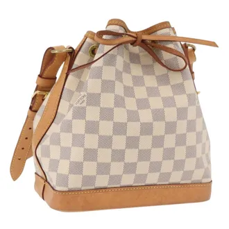 Louis Vuitton Noe Handbag Damier White Canvas Handbag (Pre-Owned)