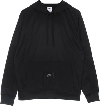 Nike Fleece Hoodie met Nylon Inserts - Heren - Sportshirts - Zwart - XL - Nylon - Fitness