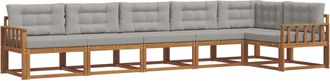 vidaXL Conjunto De Sof&aacute;s De Exterior 6 Uds. Natural Y Gris Claro Vidaxl