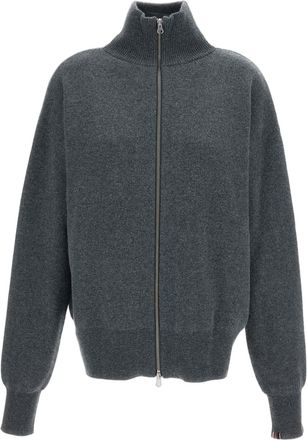 Extreme Cashmere Grey Xtra Cashmere Zip-Up Cardigan