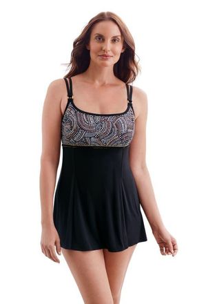 Longitude Empire Princess Seam Long Torso Swim Dress with Hardwear in Beaded Glam at Nordstrom, Size 20