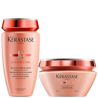 Kerastase Womens K&eacute;rastase Discipline Duo: Bain Fluidealiste 250ml & Maskeratine Anti-Frizz Masque 200ml - One Size