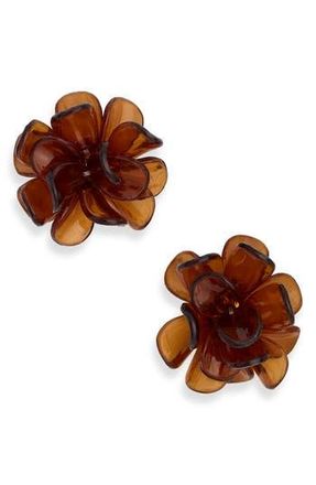 Nordstrom Rack Floral Stud Earrings in Brown at Nordstrom Rack