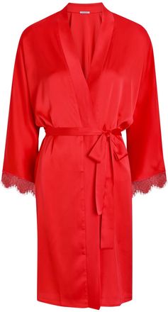 Simone P&eacute;r&egrave;le Simone P&Eacute;R&Egrave;LE Satin Secrets Lace-trimmed Satin Robe - Pink - S/M (UK10-12 / M)