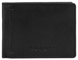 Bugatti Geldb&ouml;rse BUGATTI, Herren, schwarz, Leder, leicht gl&auml;nzend, unifarben, Kleinlederwaren Geldb&ouml;rse, echt Leder