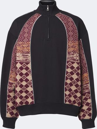 Dries Van Noten Jersey de algod&oacute;n y lana con media cremallera