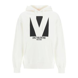 Valentino Garavani Hoodies, male, White, Size: S Chez Valentino Hoodie
