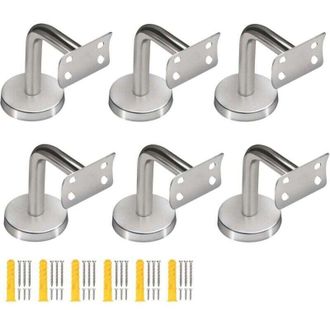 OEM Juego De 6 Soportes De Acero Inoxidable Para Pasamanos, Soportes Curvos Para Pasamanos Redondos, Soportes Para Pasamanos De Escaleras, Soportes Para P