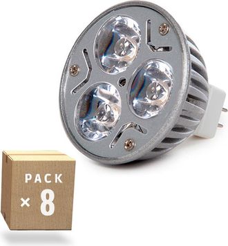 GreenIce Greenice - Pack 8 Bombillas Led Gu5,3 6w 515lm 3000&ordm;k 40.000h [ca-mr16-9w-ww-pk8-ap]