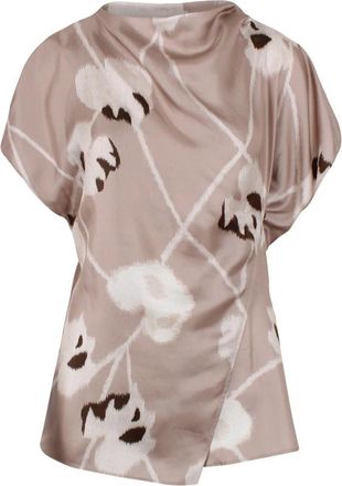 SOEUR Fedora Silk Twill Blouse - Dames - Blouses - Beige - S - Leer - Overhemden