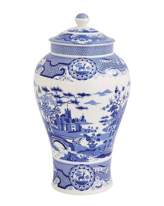 Spode Blue Italian 14In Ginger Jar