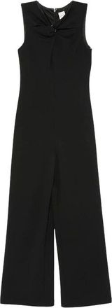Calvin Klein Sleeveless Twist-Neck Wide-Leg Jumpsuit - female - Calvin Klein - Jumpsuits - Black - XS - Jumpsuits & Playsuits