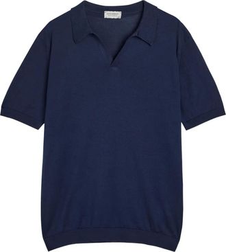 John Smedley Noah short-sleeve V-neck T-shirt - Blue