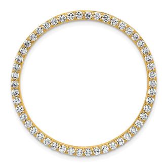 Diamond2Deal 14k Gold 1 1/2 Ct Lab Grown Diamond Circle Chain Slide Pendant