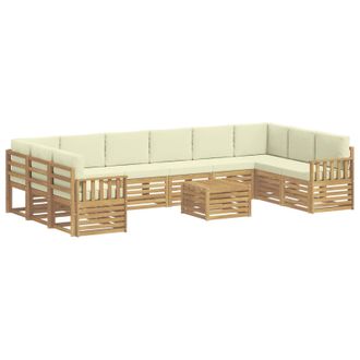 vidaXL Conjunto De Sof&aacute;s De Exterior 8 Pcs Blanco Y Crema Vidaxl