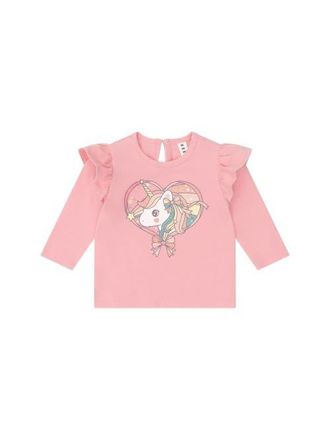 Huxbaby Whimsical Unicorn Frill Top in Dusty Pink at Nordstrom, Size 6-12M Au