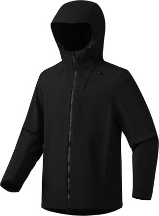 Generic Soft Hardshell Coat Men, Windbreaker Waterproof Hooded Coat Outdoor Zip Up Sport Raincoat Winter Warm Mountaineering Jackets Fashion Casual Outerwear 