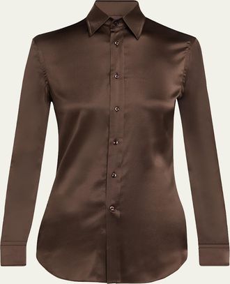 Ralph Lauren Collection Silk Classic Button-Down Shirt