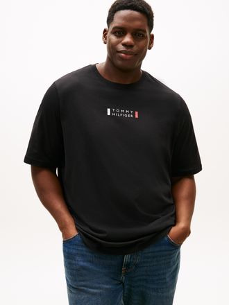 Tommy Hilfiger Big & Tall T-Shirt BT-BRAND LOVE SMALL CENTER, Herren, Gr. XXL, schwarz, Single Jersey, Obermaterial: 100% Baumwolle, TOMMY HILFIGER BIG & TALL, normal, Shirts T