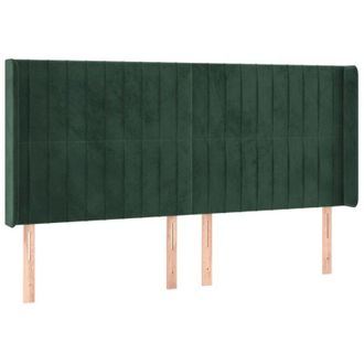 vidaXL Cabecero Con Led De Terciopelo Verde Oscuro 163x16x118/128 Cm Vidaxl