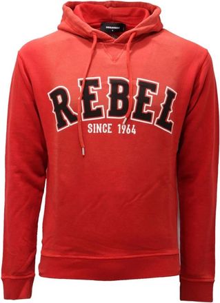 Dsquared2 Slim Fit Sweatshirt- Gemaakt in Itali&euml; - Heren - Hoodies - Rood - S - Hoodies & sweatvesten