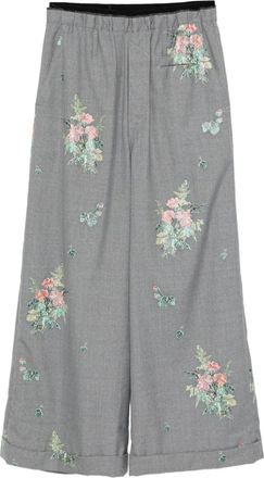 Bed J.W. Ford floral embroidered trousers - Grey