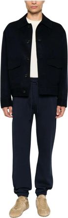 Woolrich Broeken, Heren, Blauw, M, Katoen, Interlock Logo Trainingsbroeken